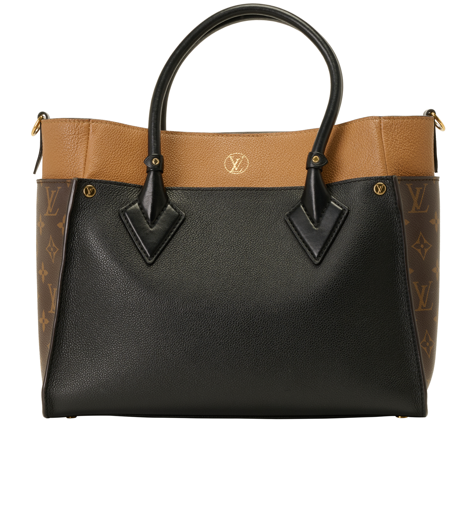 On My Side, &pound;1,800, Handbags, Black/Brown, Canvas/Leather, Back view